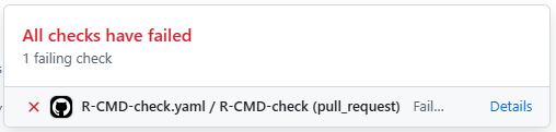 Github Action check fails