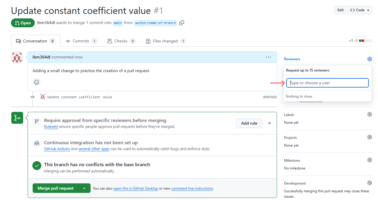Adding people to review your PR