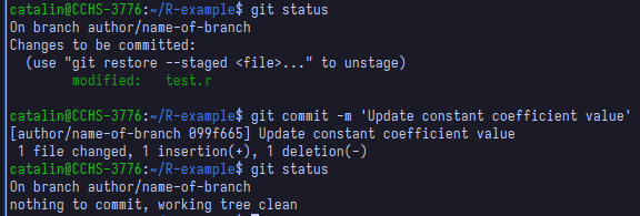 Commit the changes