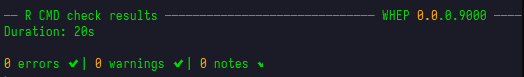 Correct output of R CMD check